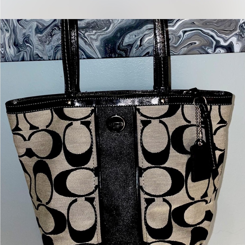 Elegant Black and Cream Tote Bag